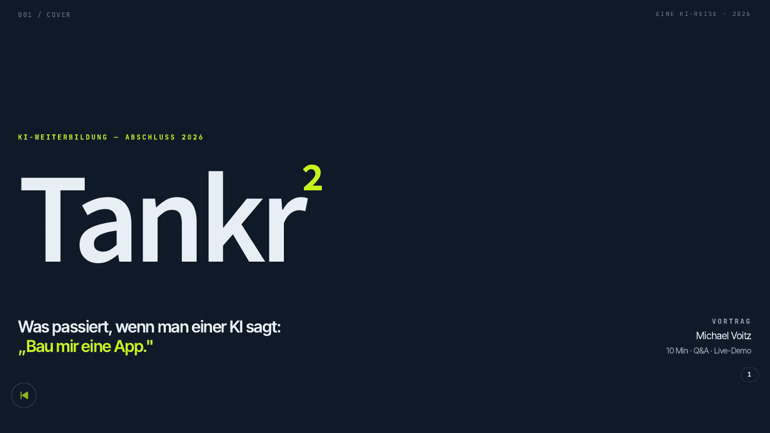Cover des Teilnehmerprojekts Tankr